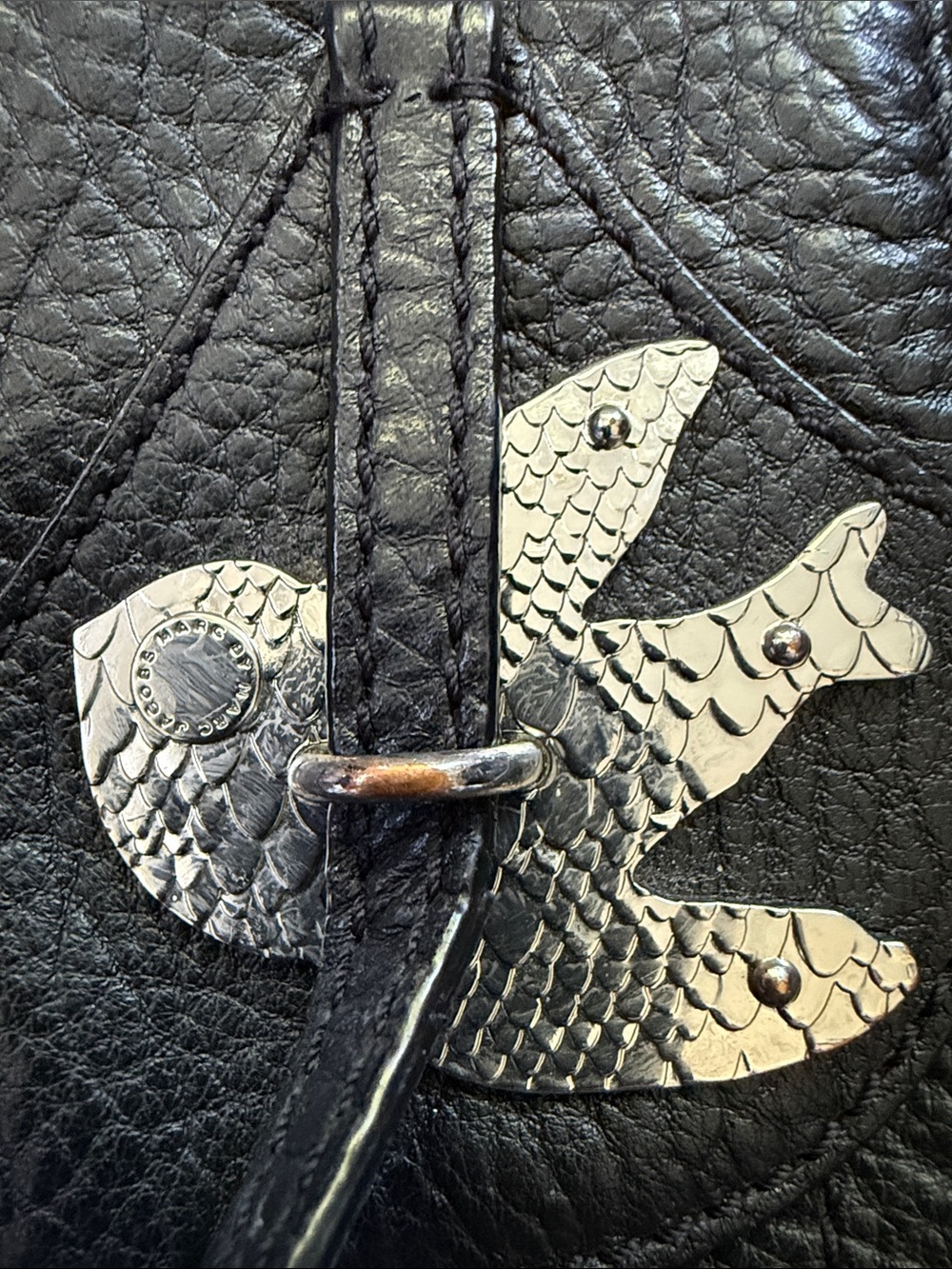 Vintage Y2K Marc by Marc Jacobs Petal to the Metal Natasha/Sasha black w/silver - Picture 8 of 16